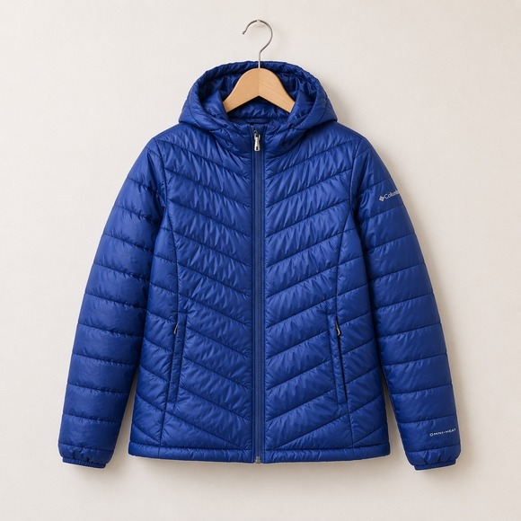 Columbia Other - Columbia Boys Blue Omni-Heat Hooded Puffer Jacket Quilted Coat Size L 14/16